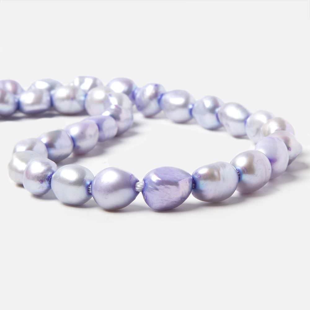 10x8-12x9mm Ice Violet Baroque 2.5mm large hole Pearls 15 in. 35 pcs - Beadsofcambay.com