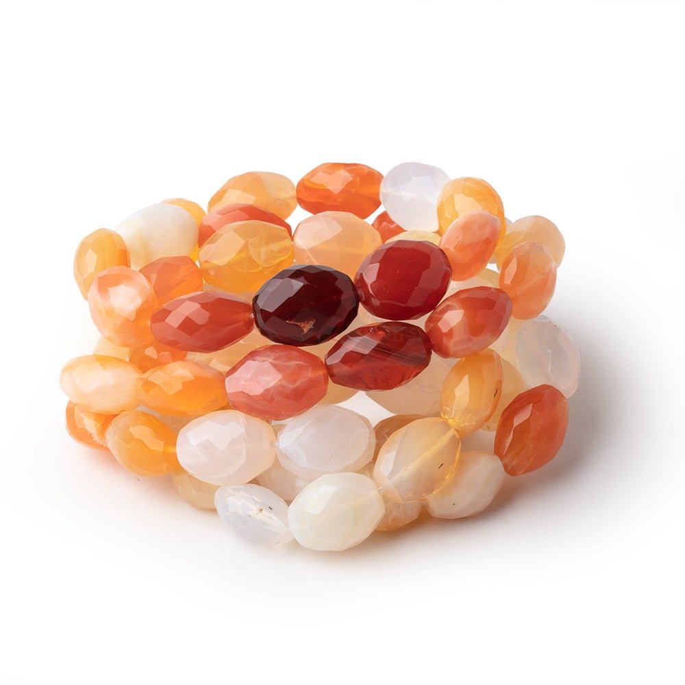 10x8-12x9mm Multi Color Fire Opal Faceted Nuggets 16 inch 35 Beads AA - Beadsofcambay.com