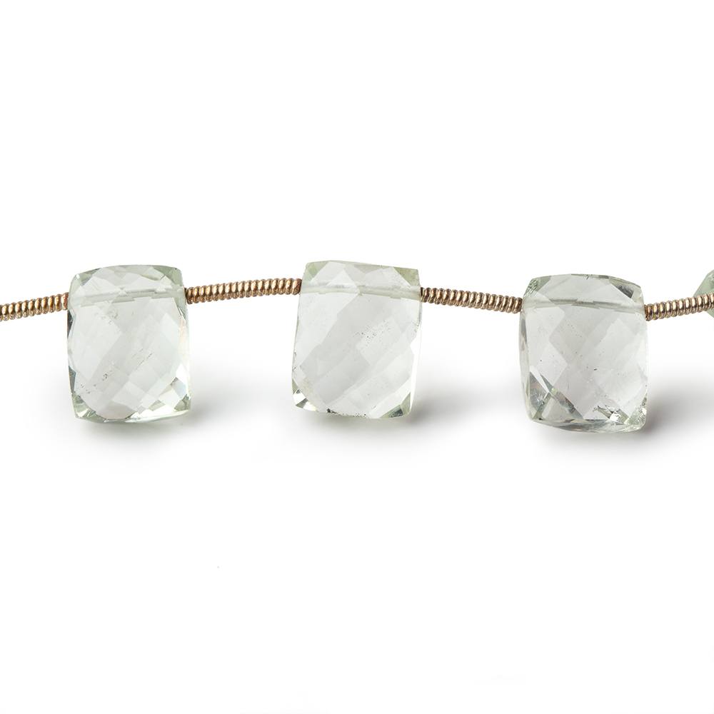 10x8-12x9mm Prasiolite Top Drilled Faceted Cushion Beads 8 inch 13 pieces - Beadsofcambay.com