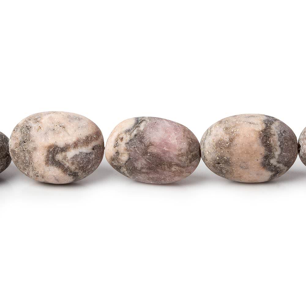 10x8-13x10mm Matte Chocolate Rhodochrosite plain ovals 7.5 inch 16 beads A - Beadsofcambay.com