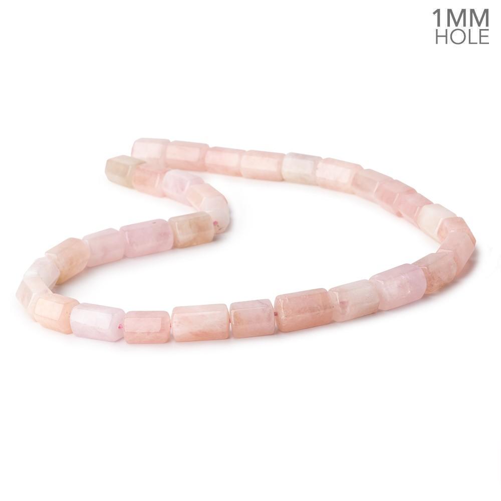 10x8-13x9mm Morganite (Pink Beryl) Hexagon Tubes 16 inch 32 large hole beads AA - Beadsofcambay.com