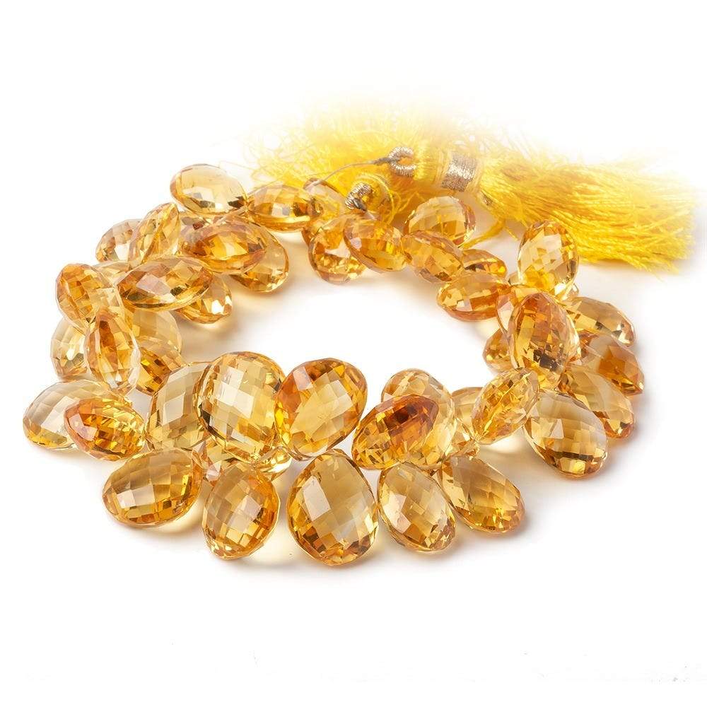 10x8-14x10mm Citrine Faceted Pear Briolette 8 inch 48 Beads AAA - Beadsofcambay.com