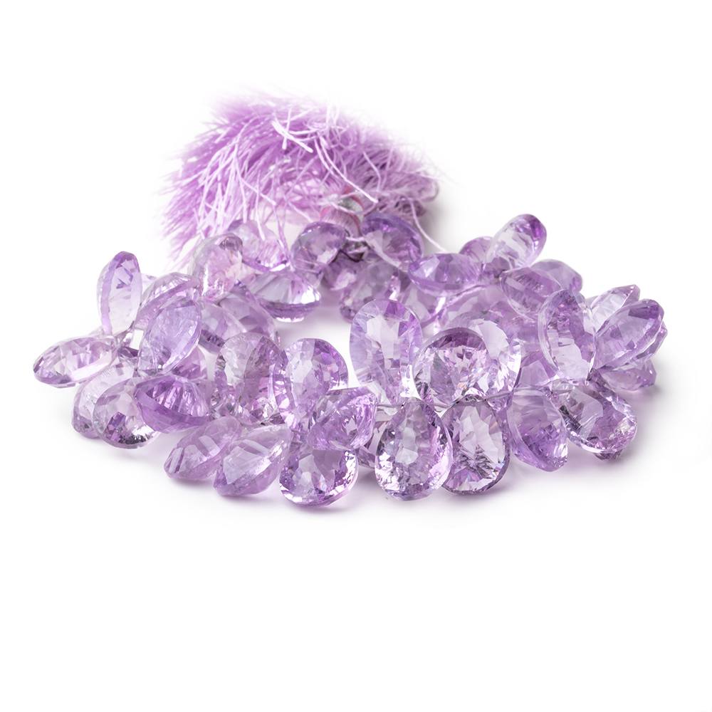 10x8-14x10mm Pink Amethyst Concave Faceted Pear Beads 8 inch 60 pieces AAA - Beadsofcambay.com