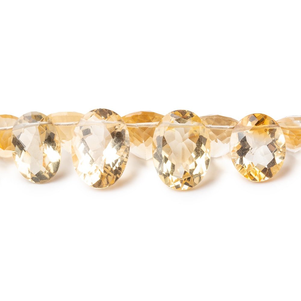 10x8-14x11mm Citrine Pavilion Faceted Oval Beads 5.5 inch 24 pieces AAA - Beadsofcambay.com