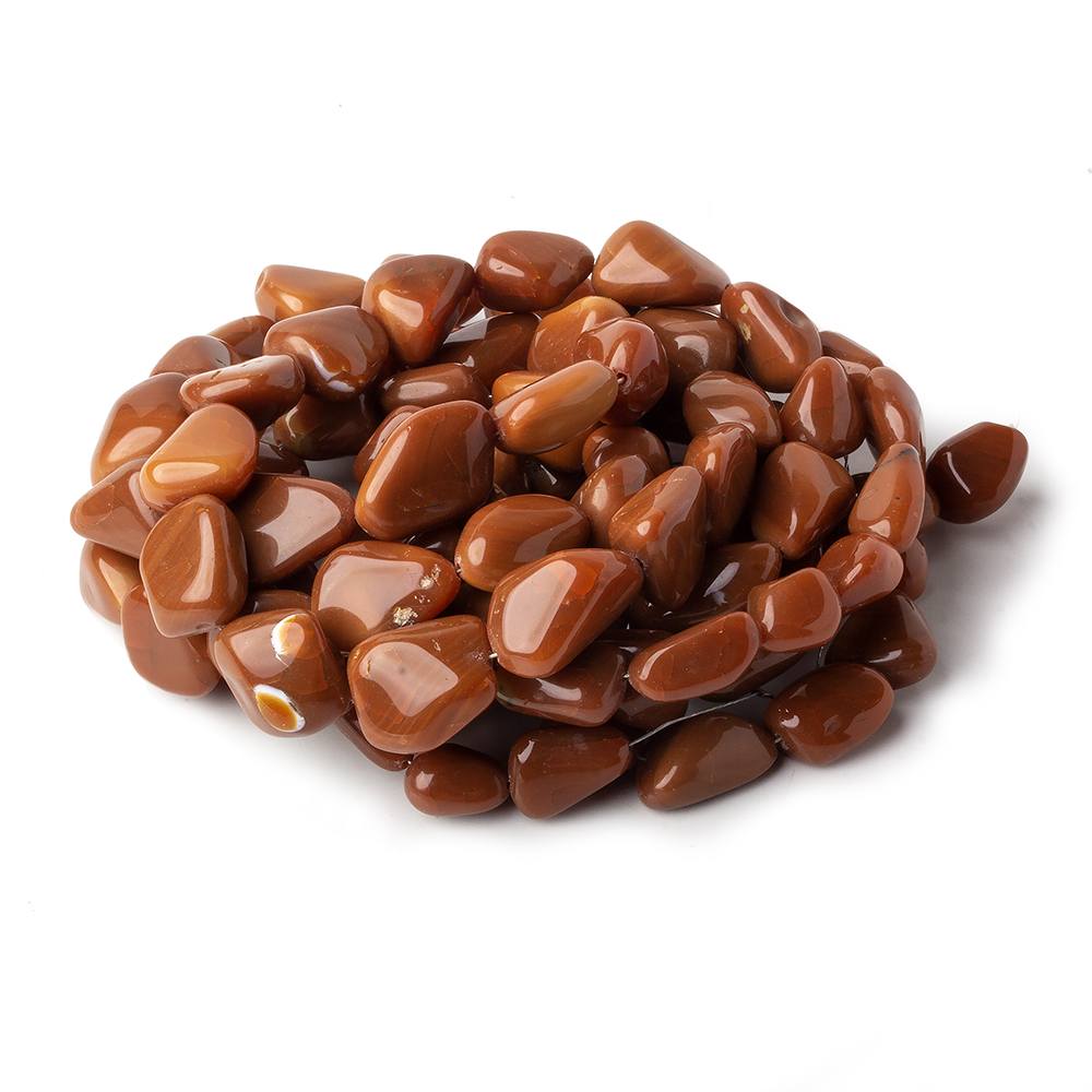 10x8-14x11mm Mexican Brown Fire Opal plain nugget beads 18 inch 32 pieces - Beadsofcambay.com