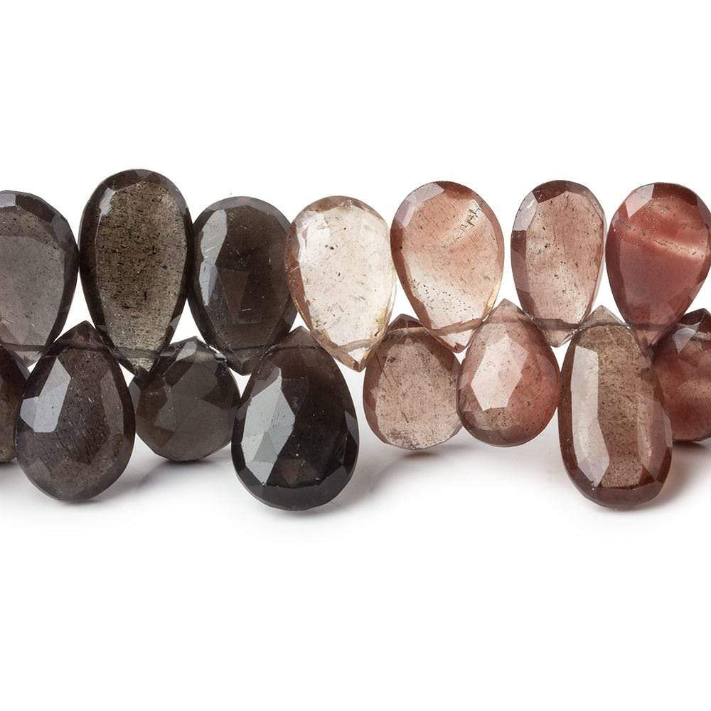 10x8-14x9mm Multi Color Scapolite faceted pear briolettes 8.5 inch 58 beads AAA - Beadsofcambay.com