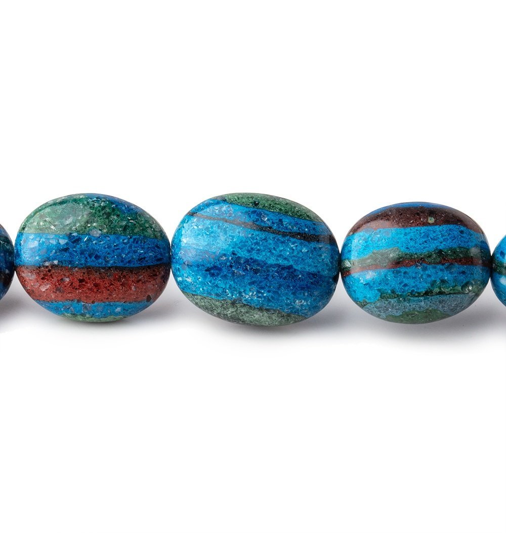 10x8-15x12mm Rainbow Calsilica Plain Oval Beads 16 inch 35 pieces - Beadsofcambay.com