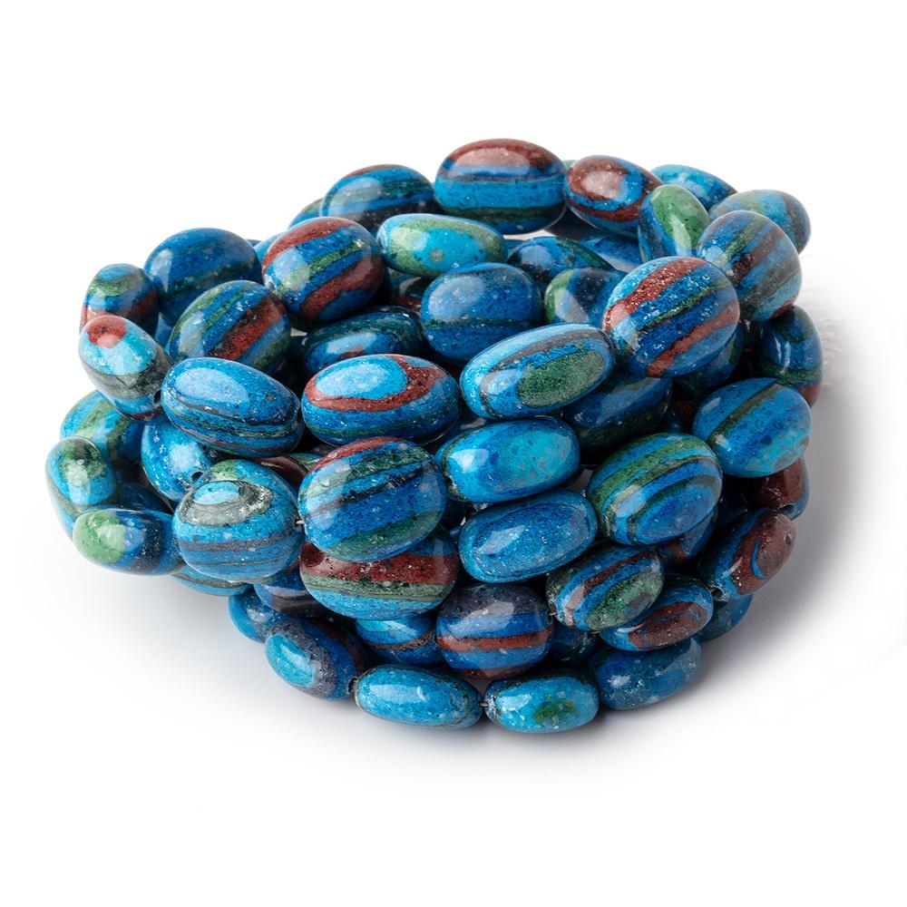 10x8-15x12mm Rainbow Calsilica Plain Oval Beads 16 inch 35 pieces - Beadsofcambay.com