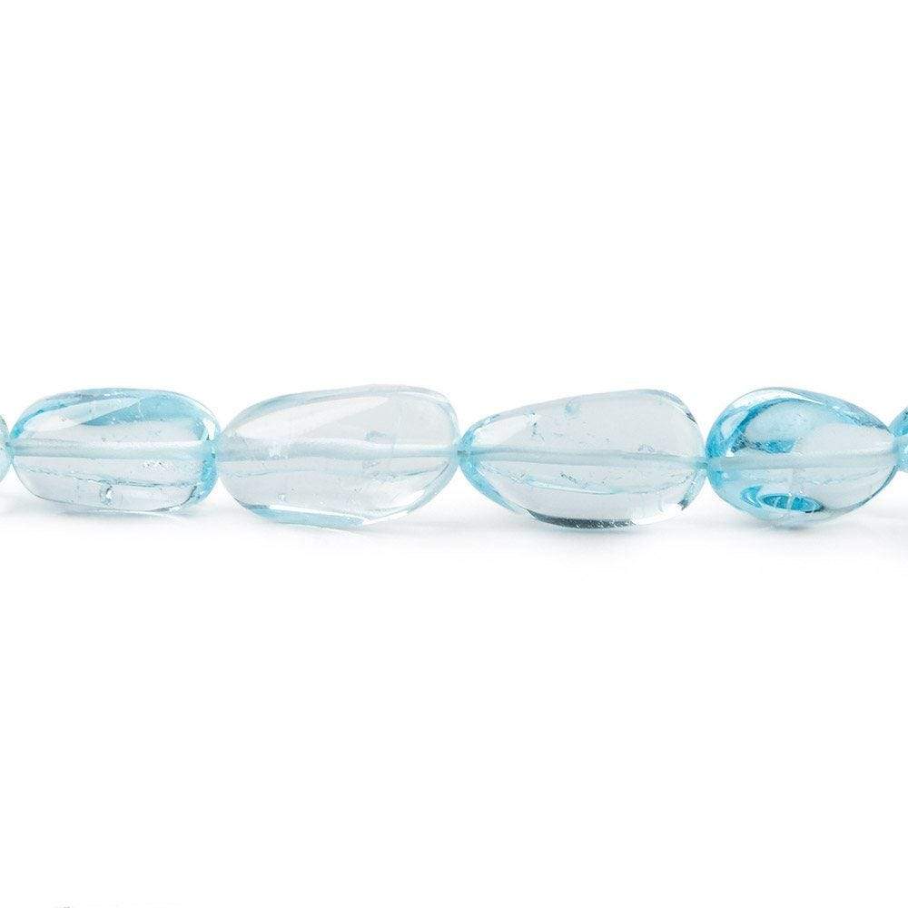10x8-16x7mm Sky Blue Topaz plain nugget beads 16 inch 36 pieces - Beadsofcambay.com