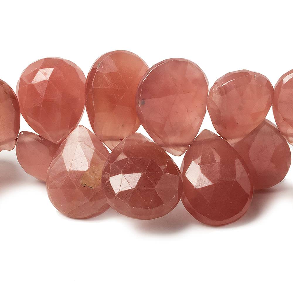10x8-17x14mm Rhodochrosite Faceted Pear Briolettes 7.5 inch 40 beads - Beadsofcambay.com