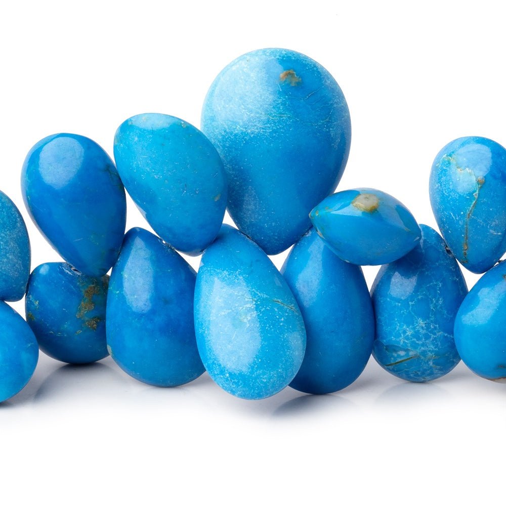 10x8-21x15mm Ceruleite Plain Pear Beads 8 inch 44 pieces AAA - Beadsofcambay.com