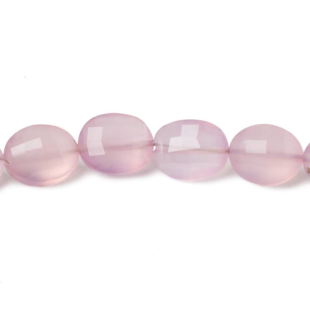 10x8mm-13x10mm Pink Lilac Chalcedony Faceted Oval Beads 8 inch 18 pieces - Beadsofcambay.com