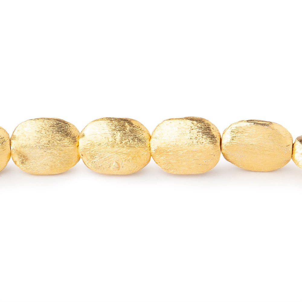 10x8mm 22kt Gold Plated Copper Brushed Oval 8 inch 20 Beads - Beadsofcambay.com