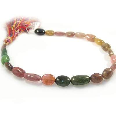 10x8mm Multi Color Tourmaline Tumbled Nugget - Beadsofcambay.com