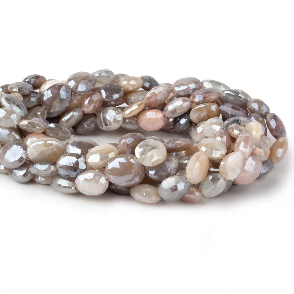 10x8mm Mystic Multi Color Moonstone faceted ovals 14 inch 32 beads - Beadsofcambay.com