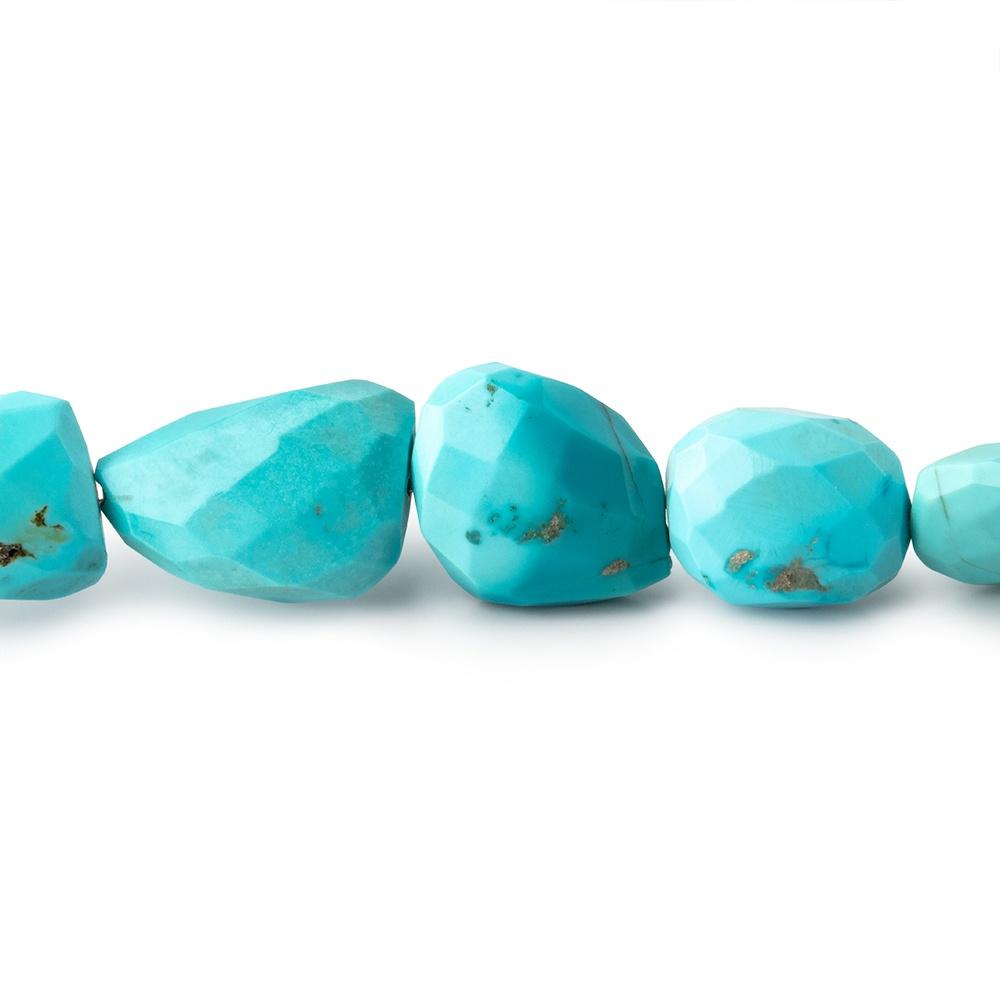 10x9-15.5x11mm Sleeping Beauty Turquoise Faceted Nuggets 16 inch 33 Beads - Beadsofcambay.com
