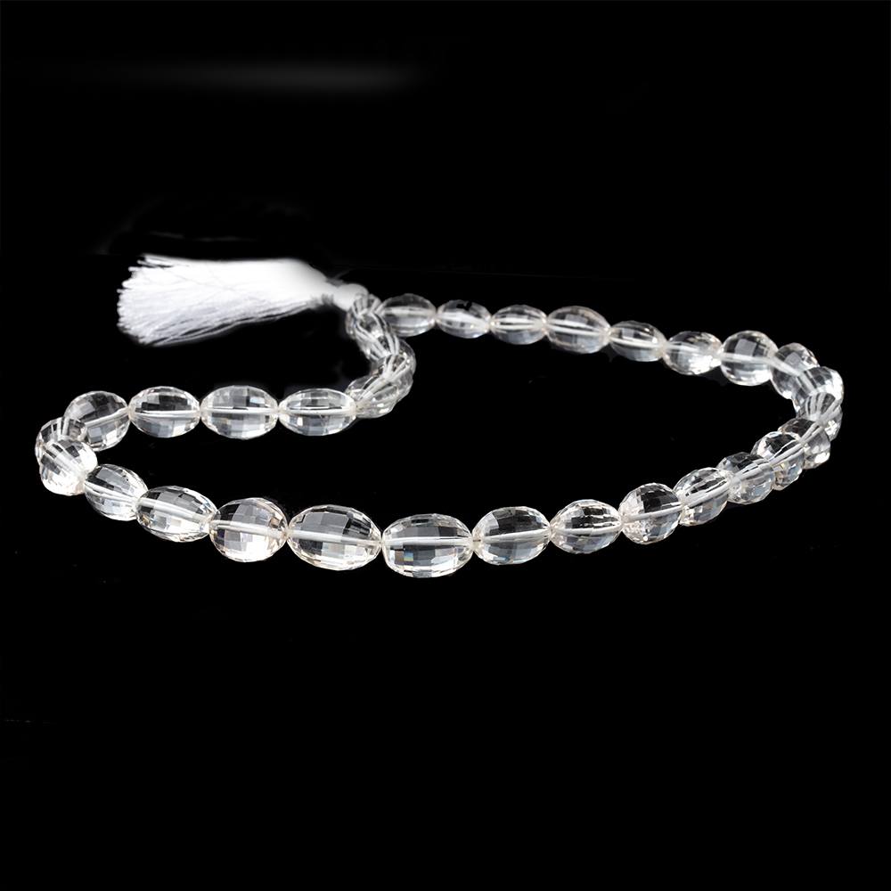 10x9-15x10mm Crystal Quartz Faceted Oval Beads 16 inch 33 pieces - Beadsofcambay.com