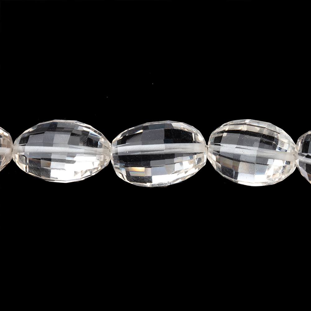 10x9-15x10mm Crystal Quartz Faceted Oval Beads 16 inch 33 pieces - Beadsofcambay.com