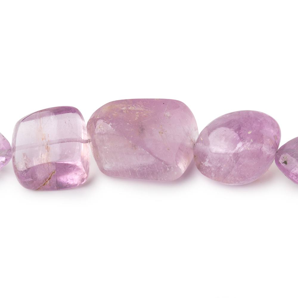 10x9-23x15mm Kunzite plain nuggets 18 inch 29 beads - Beadsofcambay.com