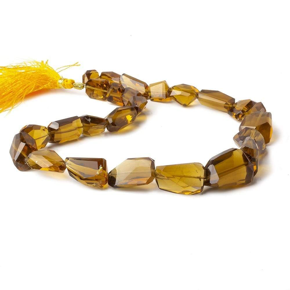 10x9mm-22x16mm Whiskey Quartz angular faceted nuggets 16 inch 22 beads AAA - Beadsofcambay.com