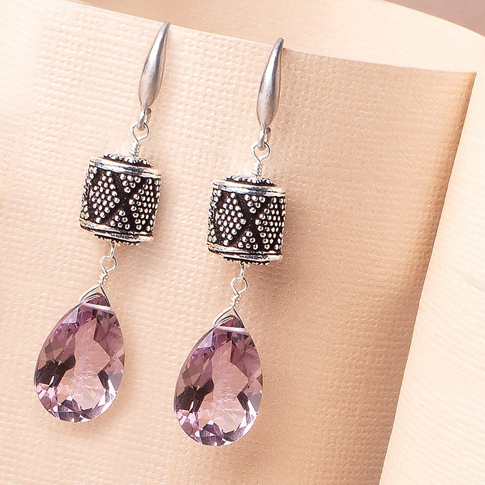 10x9mm Antiqued Silver Plated Copper Miligrain Tube Set of 4 Beads - Beadsofcambay.com