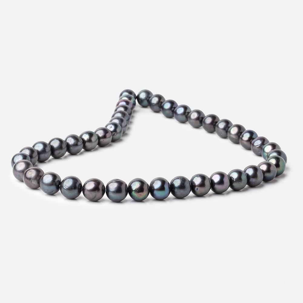 10x9mm Peacock Off Round Freshwater Pearls 15.5 inch 41 pieces - Beadsofcambay.com