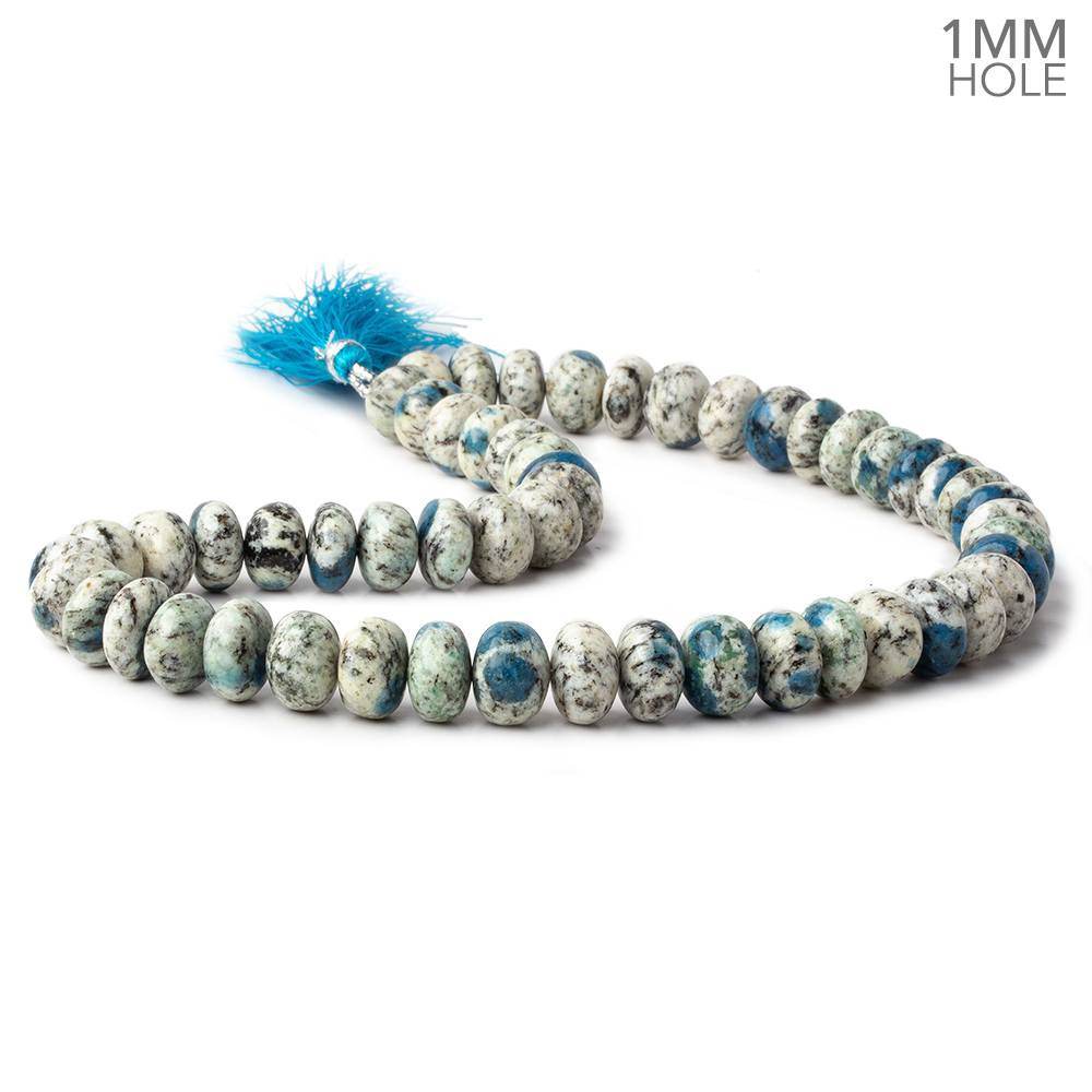 11-11.5mm K2 Azurite Granite "K2 Jasper" plain rondelles 16 inch 54 beads 1mm hole - Beadsofcambay.com