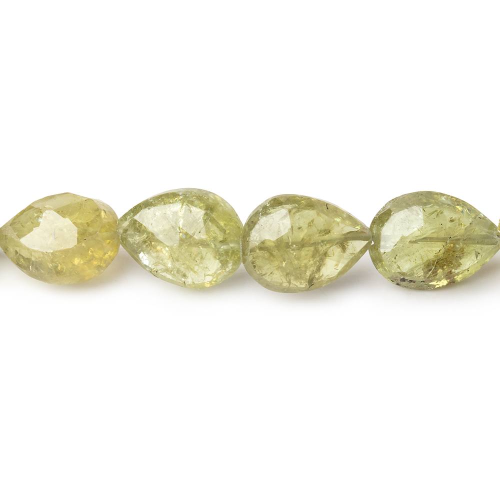 11-12mm Grossular Garnet Straight Drill Faceted Pear Beads 8 inch 20 pieces - Beadsofcambay.com