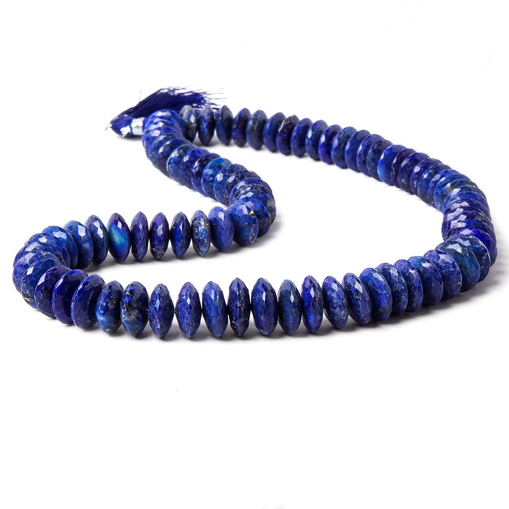11-12mm Lapis Lazuli German Faceted Rondelle Beads 16 inch 80 pieces - Beadsofcambay.com