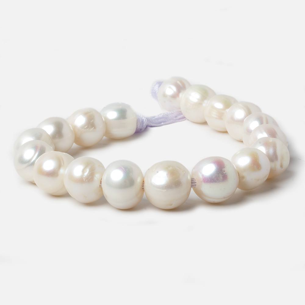 11-12mm Off White Baroque Large Hole Freshwater Pearl 8 inch 18 pieces A Grade - Beadsofcambay.com