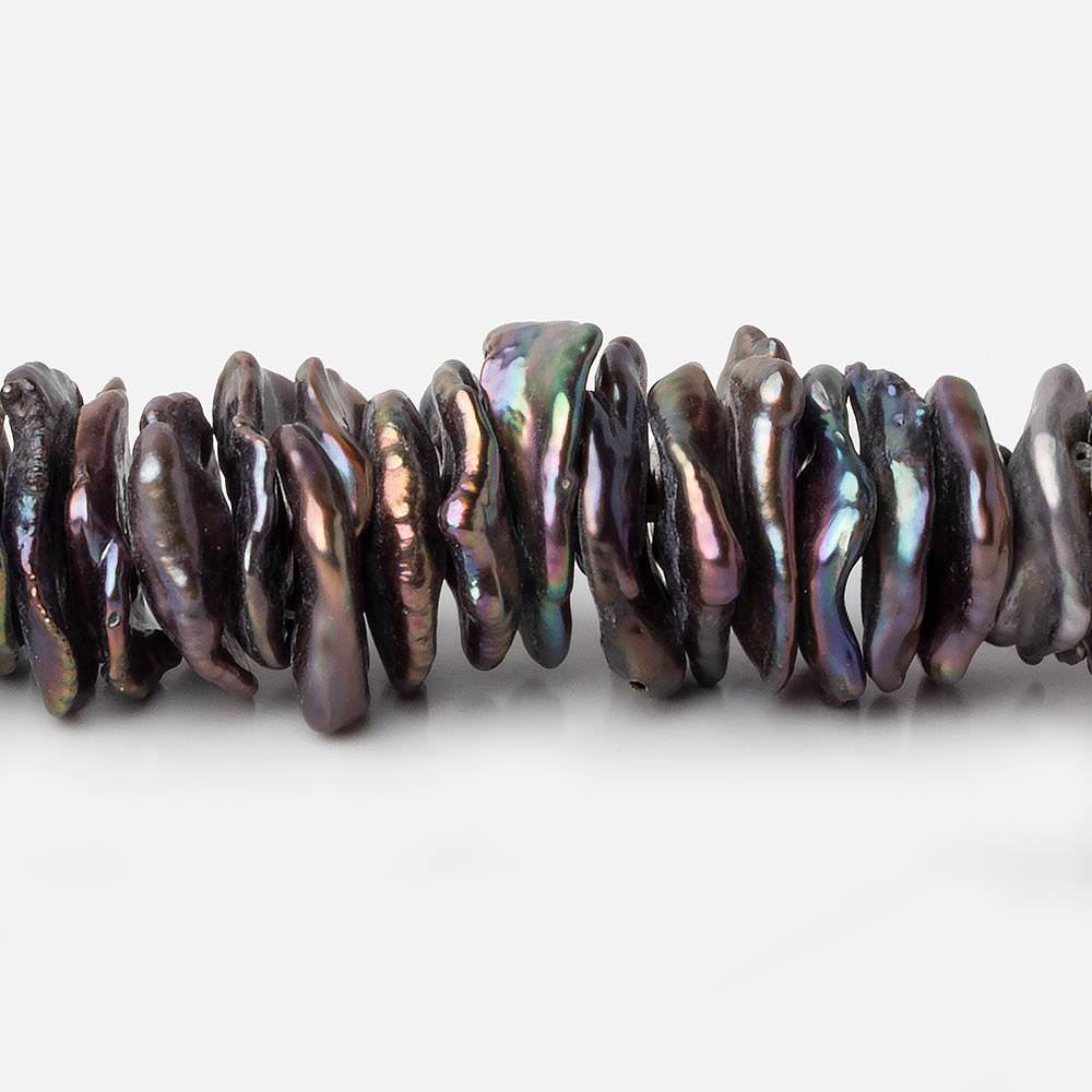 11-13.5mm diameter Peacock center drilled Keshi Freshwater Pearls 16 inch 95 pieces A - Beadsofcambay.com