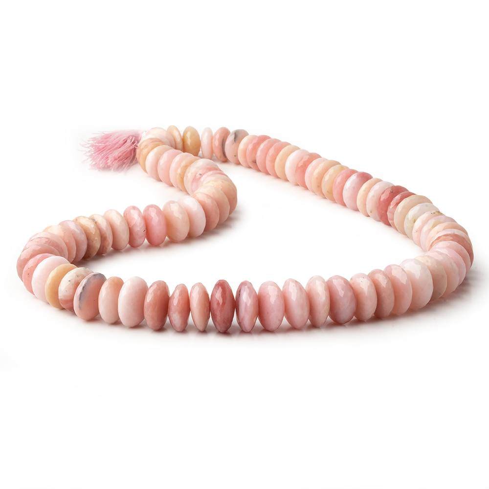 11-14mm Pink Peruvian Opal German Faceted Rondelle Beads 17.5 inch 78 pcs AA - Beadsofcambay.com