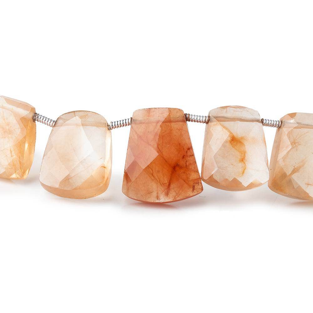 11-15mm Tangerine Quartz Faceted Fancy Shape Beads 8 inch 17 pieces - Beadsofcambay.com