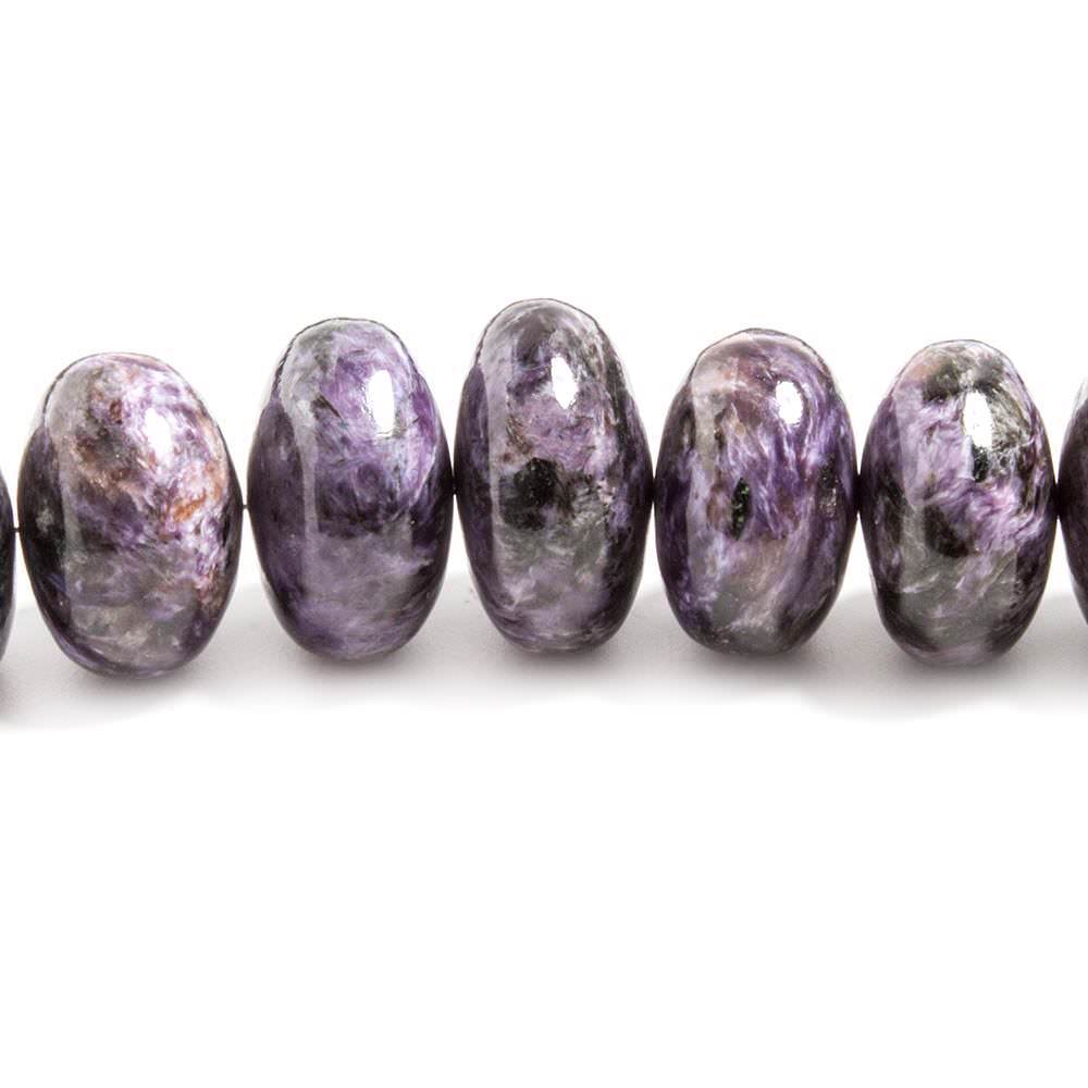 11-17mm Charoite plain rondelle beads 18 inches 56 pieces - Beadsofcambay.com