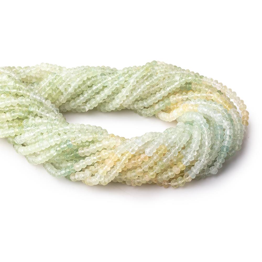 4.5mm Prehnite Faceted Rondelle Beads 14 inch 122 Pieces - BeadsofCambay.com