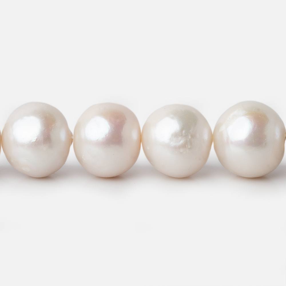 11.5x11-13.5x14mm Cream Near Round Freshwater Pearls 16 inch 31 pieces - Beadsofcambay.com