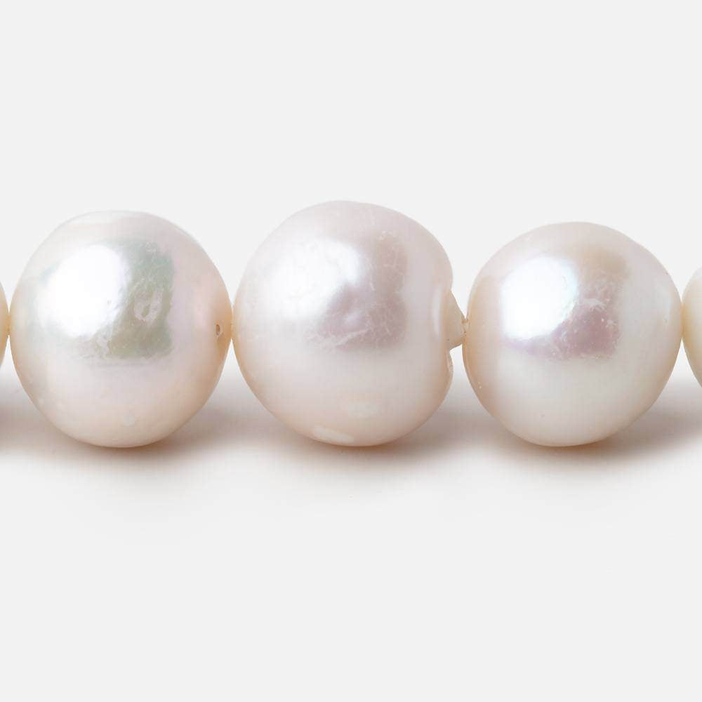 11.5x11.5-14.5x14mm White Rose' Baroque Freshwater Pearl Beads 16.5 inch 33 pcs - Beadsofcambay.com