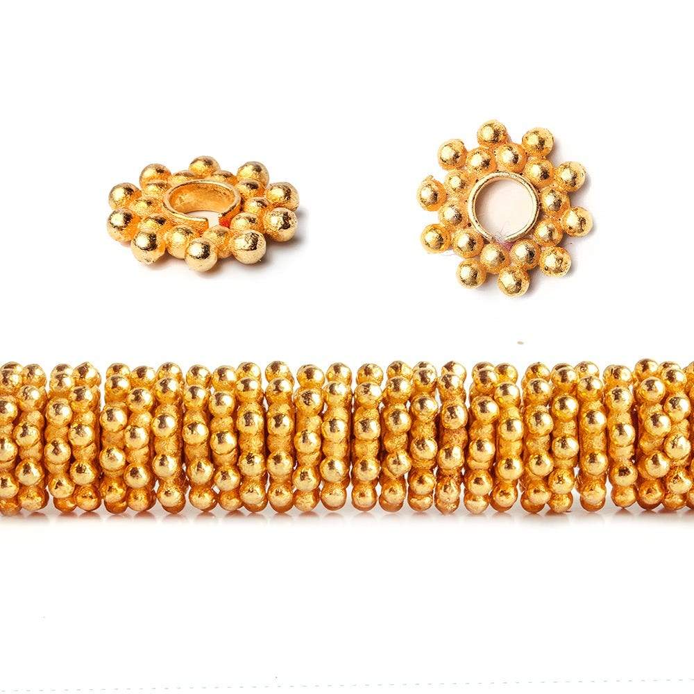 11mm 22kt Gold plated Daisy Spacer Beads 8 inch 100 pieces - Beadsofcambay.com