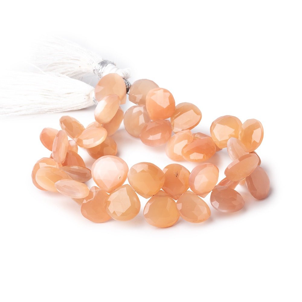 11mm Angel Skin Moonstone Faceted Heart Beads 7.5 inch 40 pieces - Beadsofcambay.com