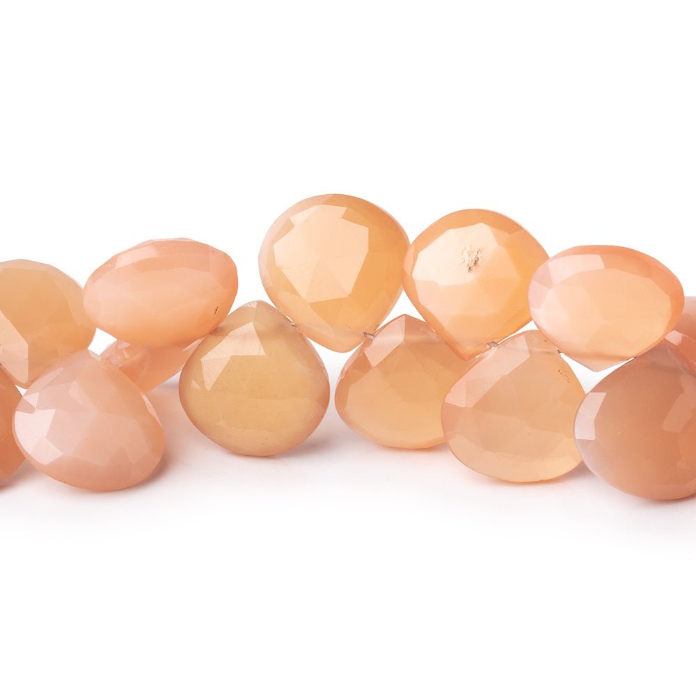 11mm Angel Skin Moonstone Faceted Heart Beads 7.5 inch 40 pieces - Beadsofcambay.com