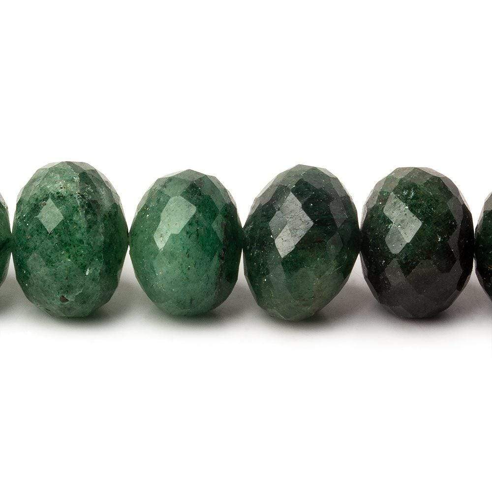 11mm Aventurine Faceted Rondelle Beads 8 inch 25 pieces - Beadsofcambay.com