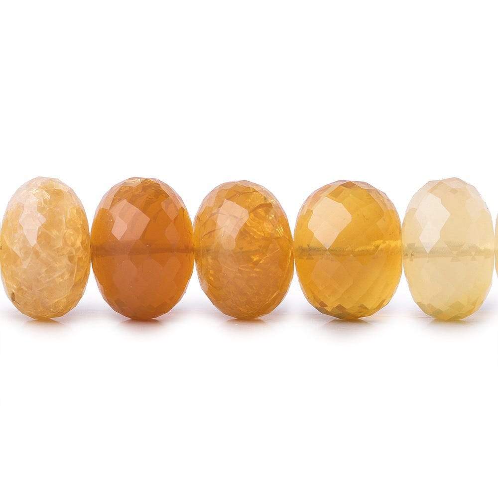 11mm Fire Opal Faceted Rondelle Beads 8 inch 26 pieces - Beadsofcambay.com