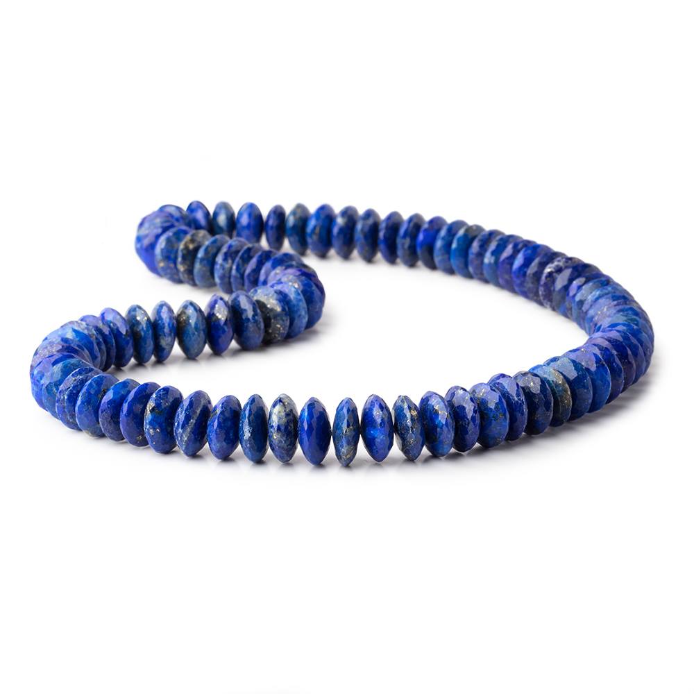 11mm Lapis Lazuli German Faceted Rondelle Beads 16 inch 80 pieces AAA - Beadsofcambay.com