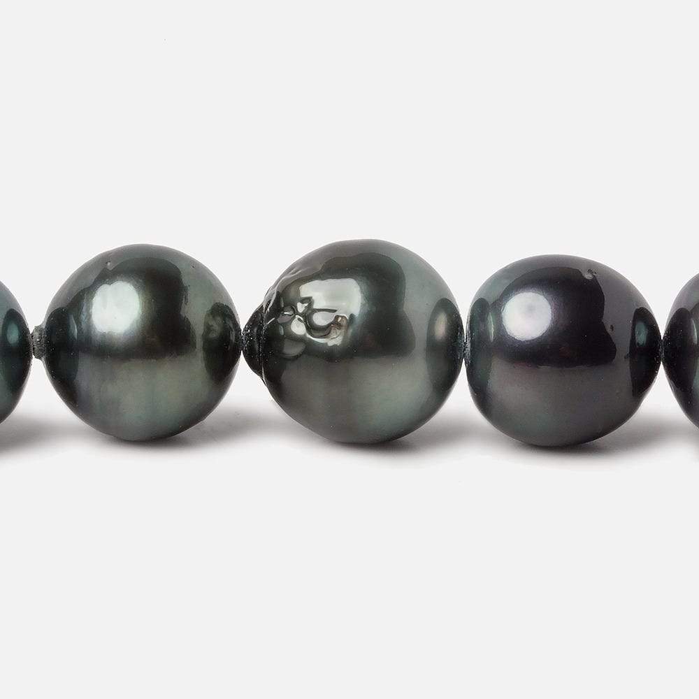 11x11-14x15mm Multi Color Tahitian Round Saltwater Pearls 16 inch 33 pieces A - Beadsofcambay.com