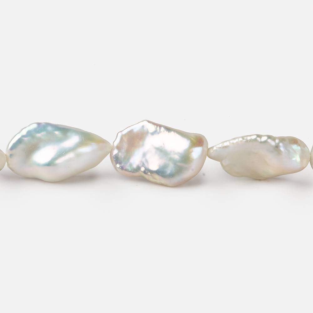 11x11-15x12mm Off White Keshi Freshwater Pearls 16 inch 22 pieces AAA - Beadsofcambay.com