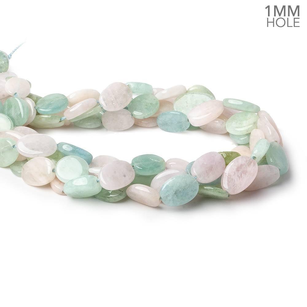 11x11-16x11mm Multi Beryl straight drilled plain flat nuggets 16 inch 25 large hole beads AA - Beadsofcambay.com