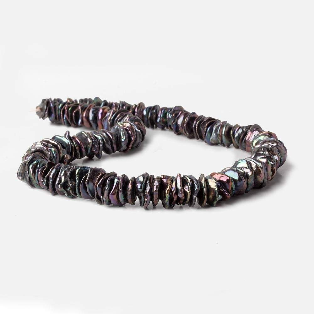 11x11-16x13mm Peacock Keshi Center Drilled Freshwater Pearls 15.5 inch 131 pcs - Beadsofcambay.com