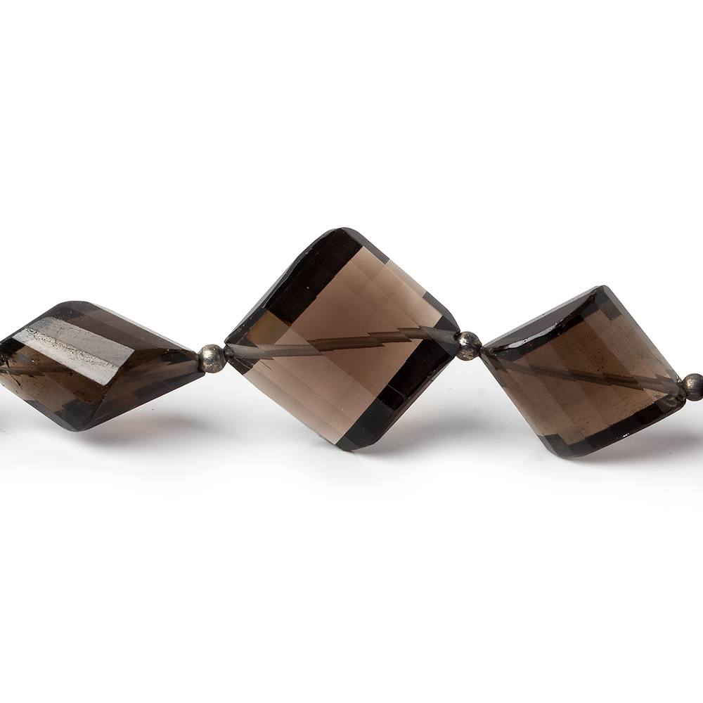 11x11x7-15x15x8mm Smoky Quartz Barrel Faceted Half Moon beads 6 inches 9 pieces AA - Beadsofcambay.com