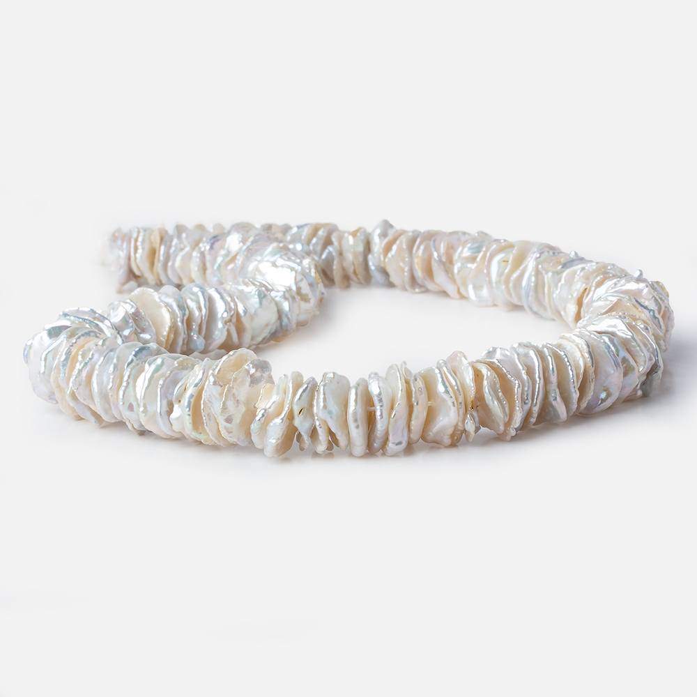 11x12-13x14mm Cream Center Drilled Keshi Freshwater Pearl 16 inch 156 pieces AAA - Beadsofcambay.com