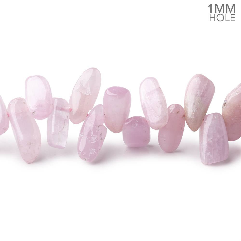 11x6-16x6mm Kunzite Top Drilled Plain Nuggets 16 inch 90 Beads 1mm Hole - Beadsofcambay.com